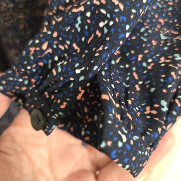 Banana Republic Navy Multicolor Long Sleeve Dress Size 8 READ DESCRIPTION - Picture 5 of 11